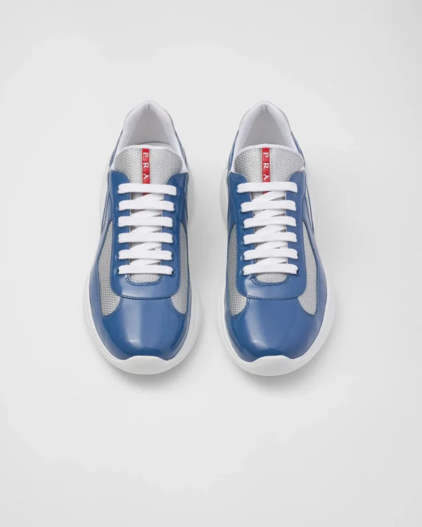 America's Cup | Sneakers*Prada Patent leather and technical fabric America's Cup sneakers Aviationblue/silver