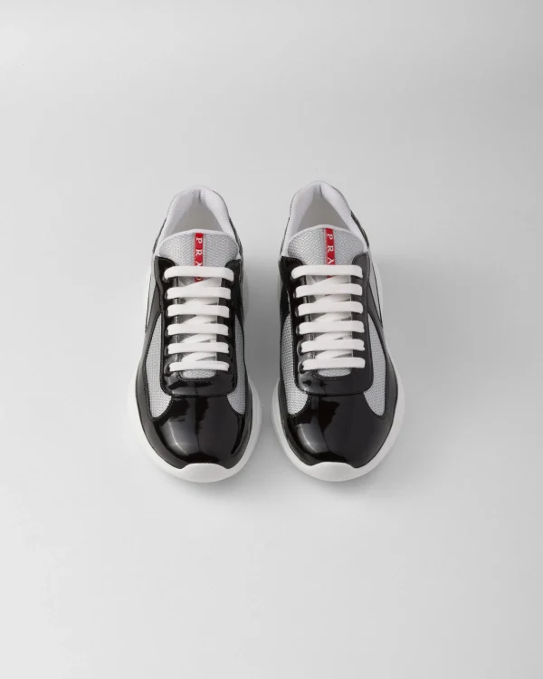 America's Cup | Sneakers*Prada Patent leather and technical fabric America's Cup sneakers Ebony/silver