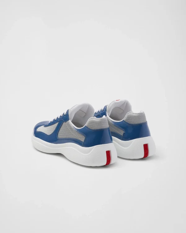 America's Cup | Sneakers*Prada Patent leather and technical fabric America's Cup sneakers Aviationblue/silver