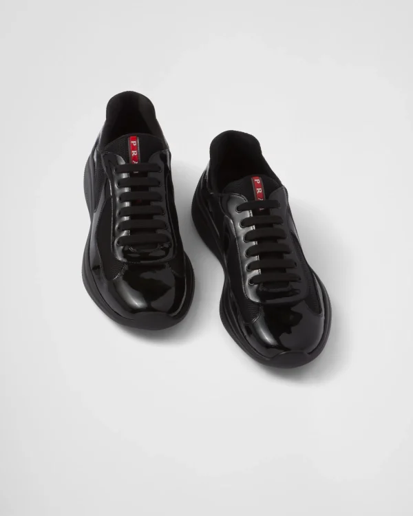 America's Cup | Sneakers*Prada Patent leather and technical fabric America's Cup sneakers Black