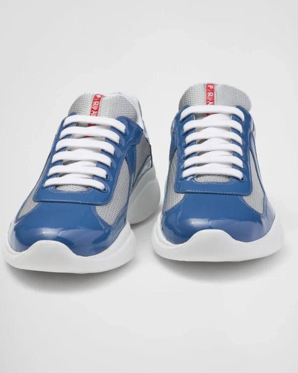 America's Cup | Sneakers*Prada Patent leather and technical fabric America's Cup sneakers Aviationblue/silver