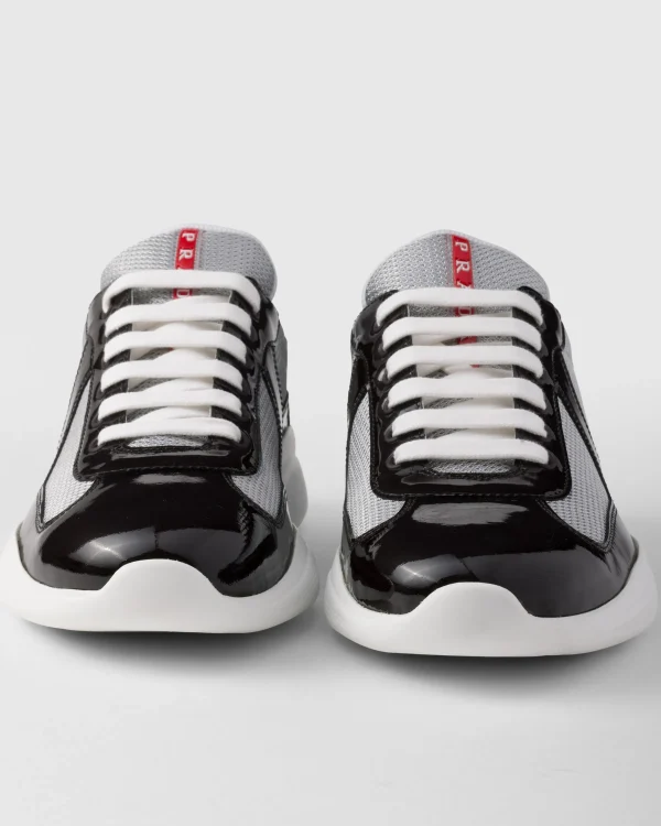 America's Cup | Sneakers*Prada Patent leather and technical fabric America's Cup sneakers Ebony/silver