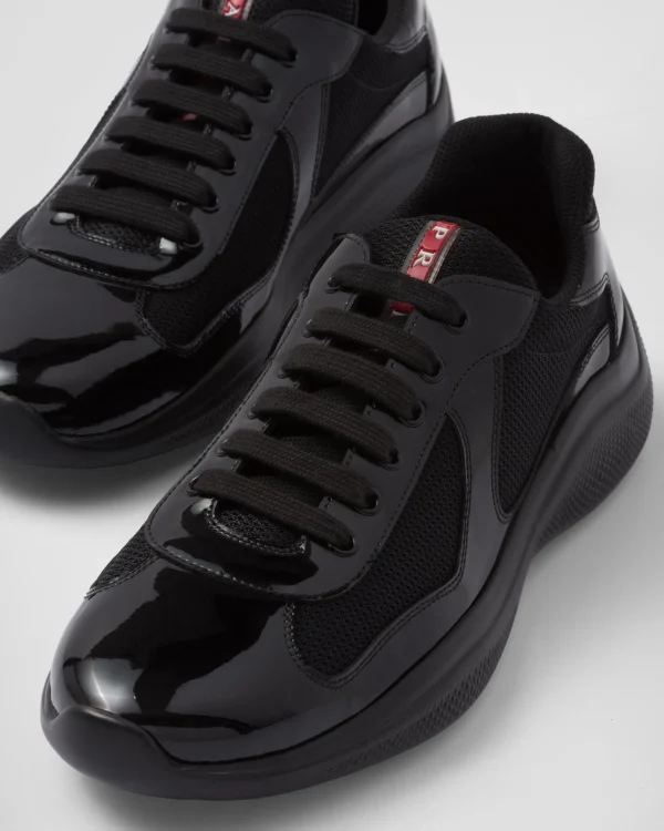 America's Cup | Sneakers*Prada Patent leather and technical fabric America's Cup sneakers Black