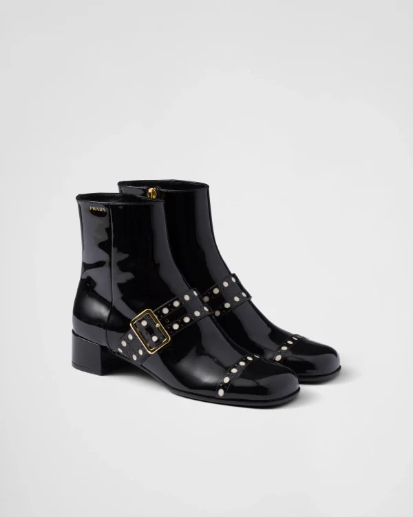 Ankle Boots And Boots*Prada Patent leather ankle boots Black