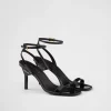 Sandals*Prada Patent leather high-heeled sandals Black