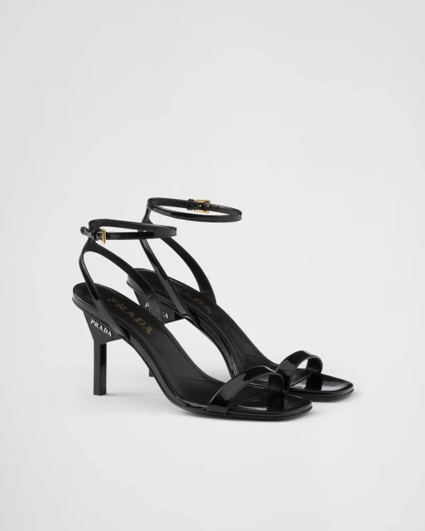 Sandals*Prada Patent leather high-heeled sandals Black