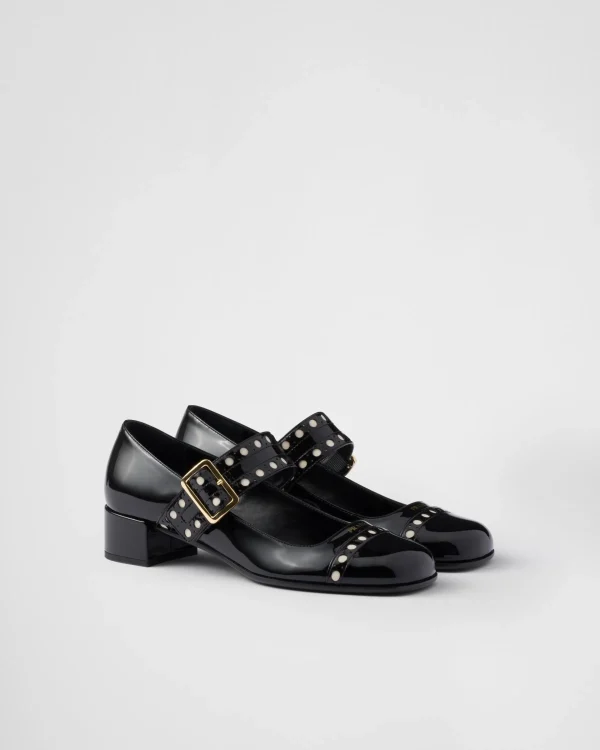 Pumps And Ballerinas*Prada Patent leather Mary Jane pumps Black