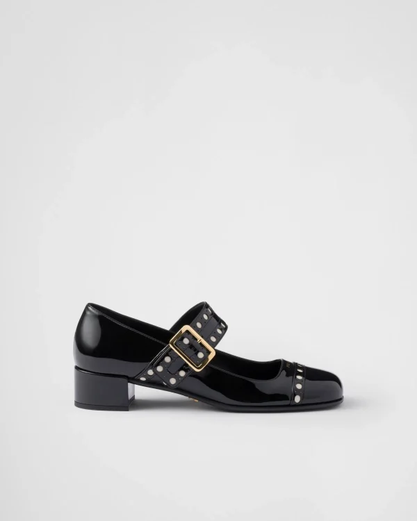 Pumps And Ballerinas*Prada Patent leather Mary Jane pumps Black