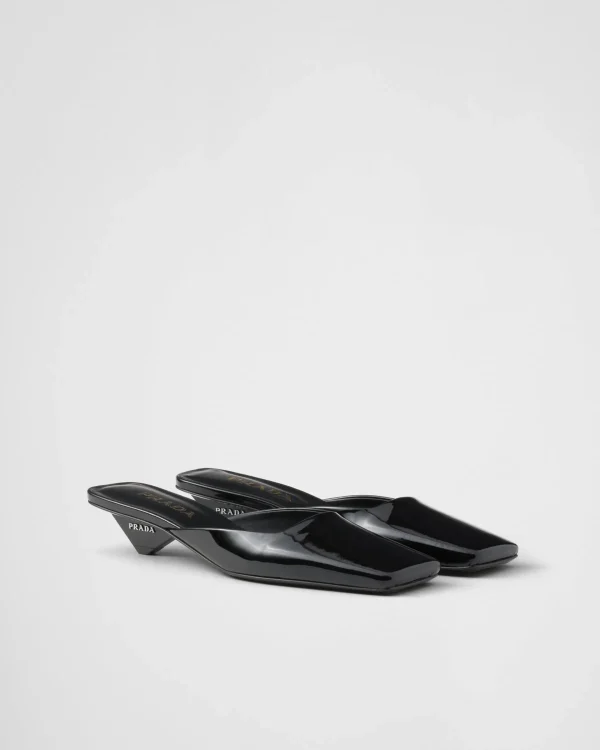 Slippers And Mules*Prada Patent leather mule Black