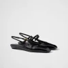 Pumps And Ballerinas*Prada Patent leather slingback ballerinas Black