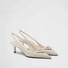 Pumps And Ballerinas*Prada Patent leather slingback pumps Ivory