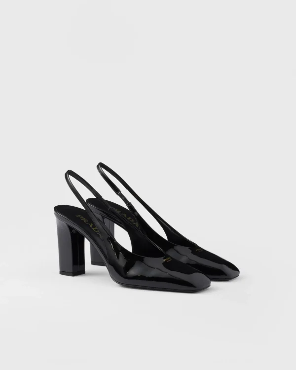 Pumps And Ballerinas*Prada Patent leather slingback pumps Black