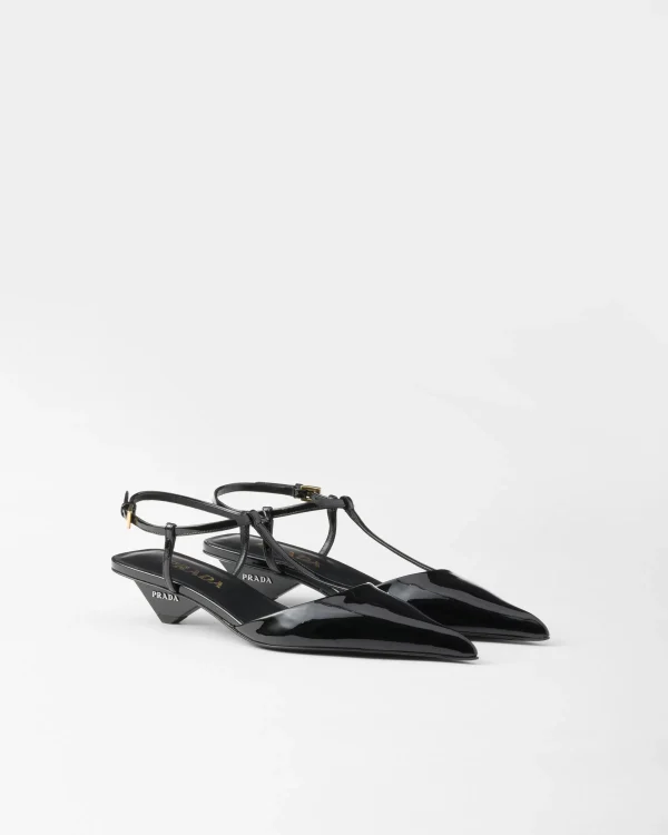 Pumps And Ballerinas*Prada Patent leather slingback pumps Black