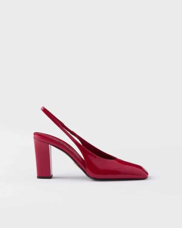 Pumps And Ballerinas*Prada Patent leather slingback pumps Cherryred