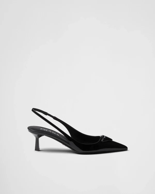 Pumps And Ballerinas*Prada Patent leather slingback pumps Black