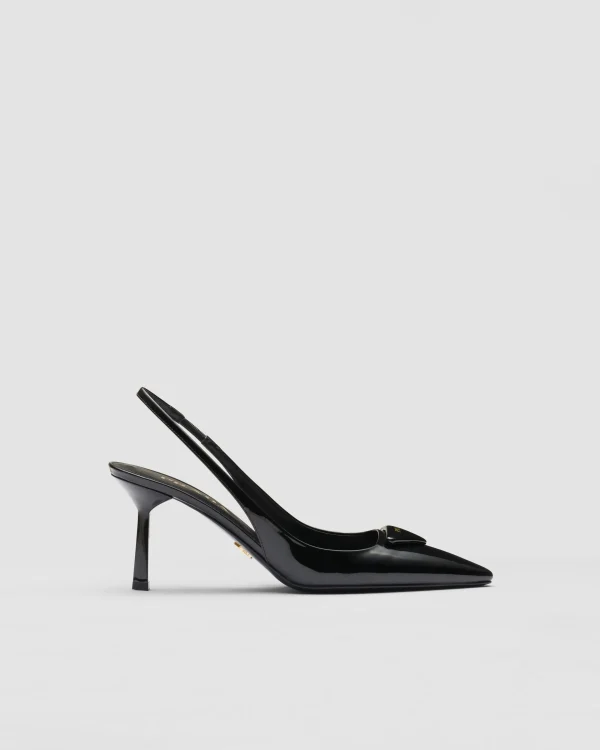 Pumps And Ballerinas*Prada Patent leather slingback pumps Black