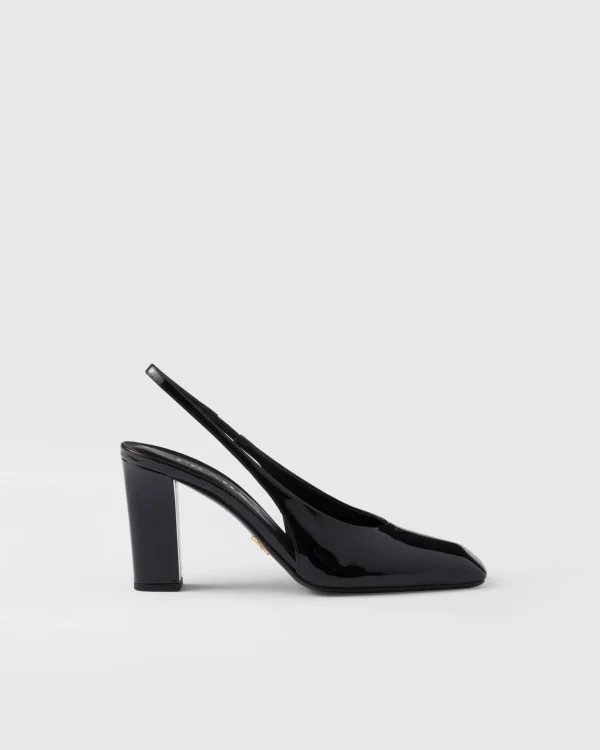 Pumps And Ballerinas*Prada Patent leather slingback pumps Black