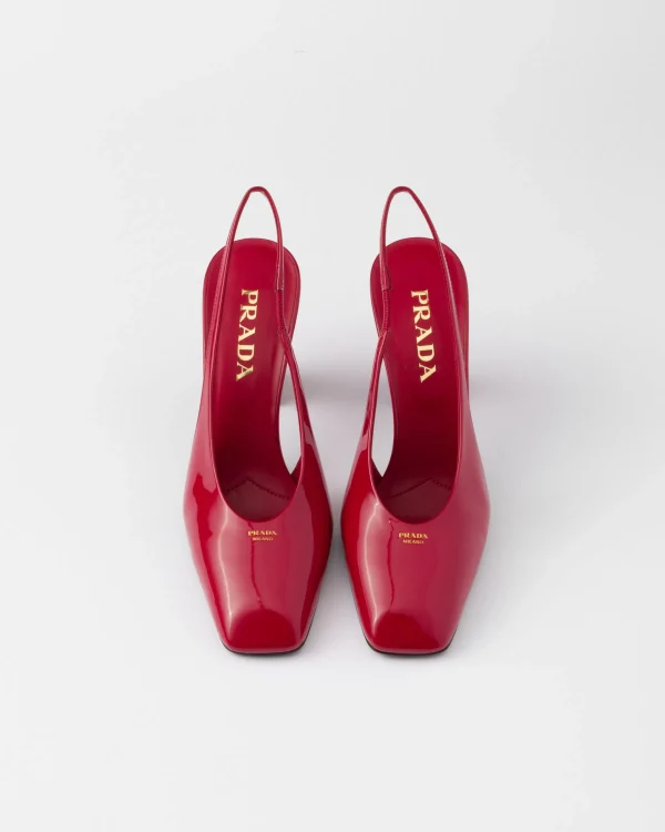 Pumps And Ballerinas*Prada Patent leather slingback pumps Cherryred