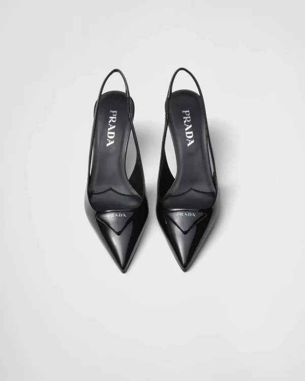 Pumps And Ballerinas*Prada Patent leather slingback pumps Black