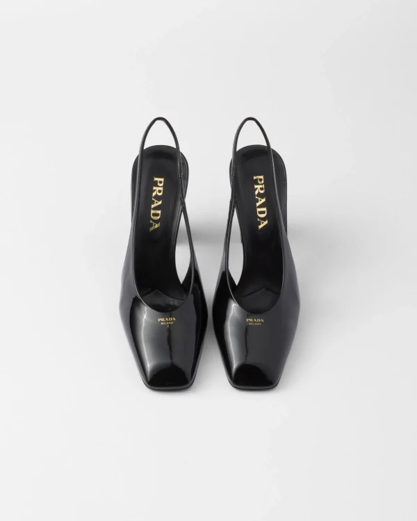 Pumps And Ballerinas*Prada Patent leather slingback pumps Black