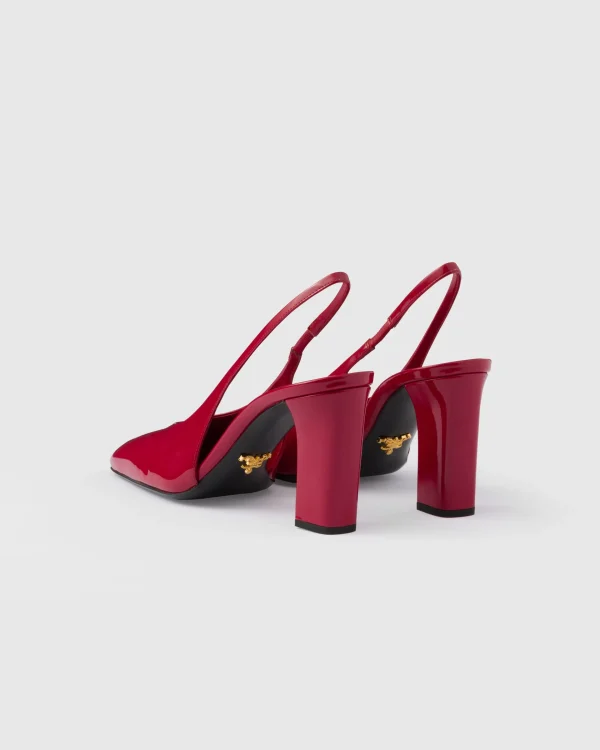 Pumps And Ballerinas*Prada Patent leather slingback pumps Cherryred