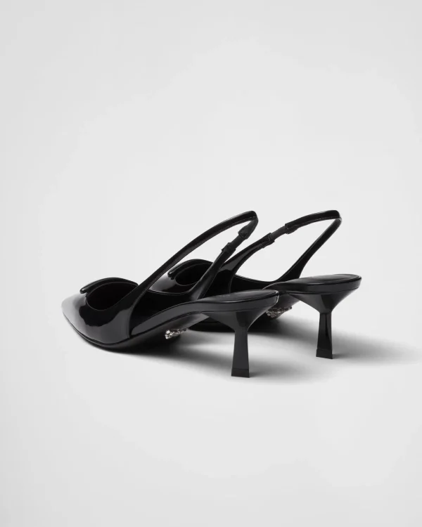 Pumps And Ballerinas*Prada Patent leather slingback pumps Black