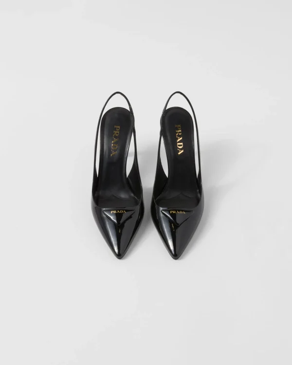 Pumps And Ballerinas*Prada Patent leather slingback pumps Black