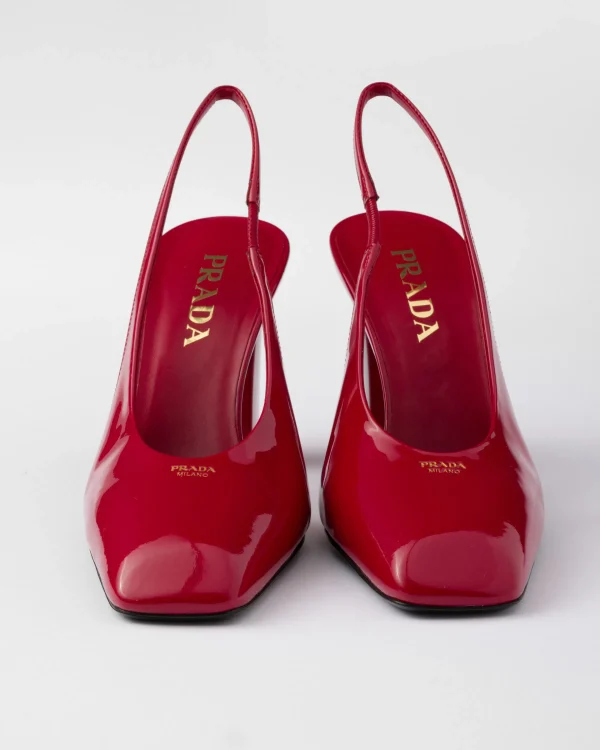 Pumps And Ballerinas*Prada Patent leather slingback pumps Cherryred