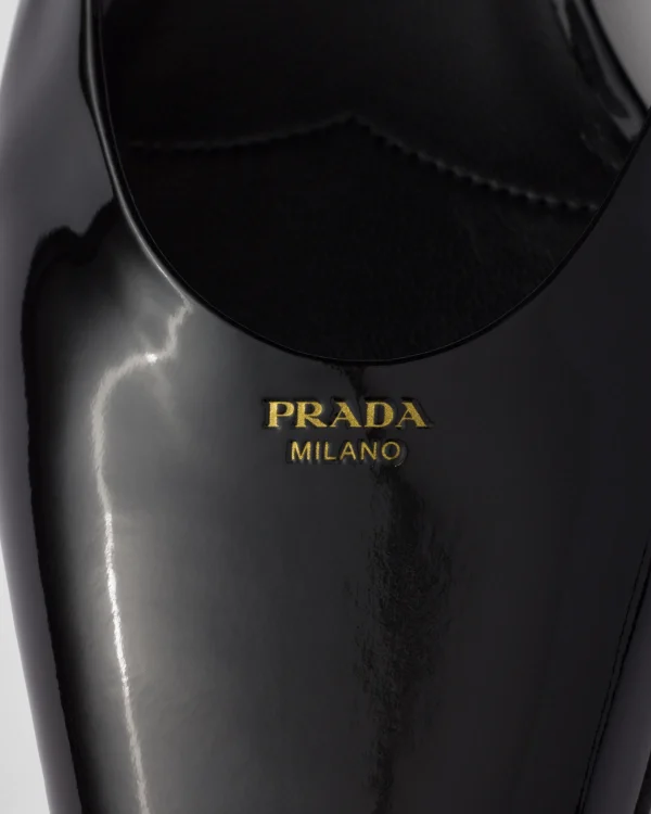 Pumps And Ballerinas*Prada Patent leather slingback ballerinas Black