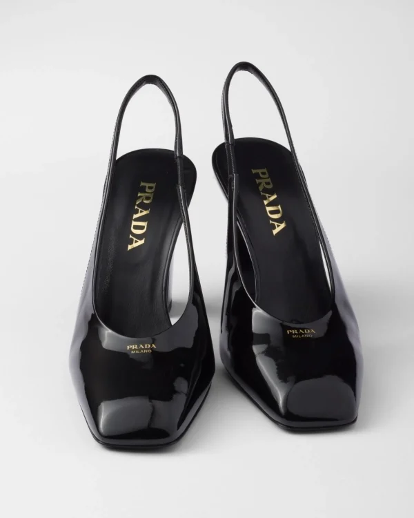 Pumps And Ballerinas*Prada Patent leather slingback pumps Black