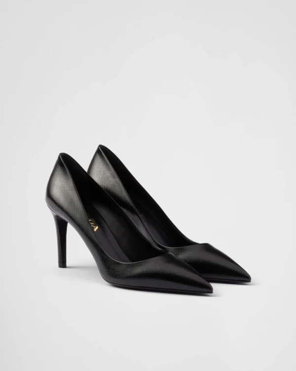 Pumps And Ballerinas*Prada Patent Saffiano leather pumps Black