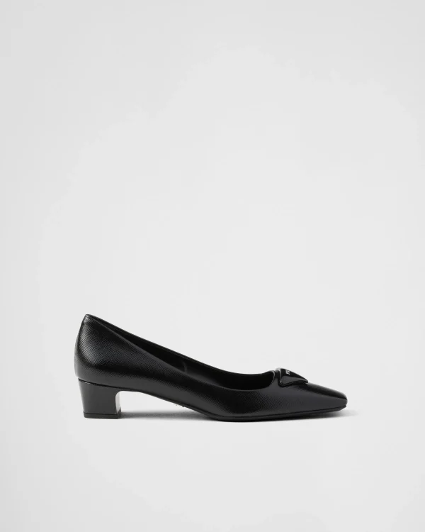 Pumps And Ballerinas*Prada Patent Saffiano leather pumps Black