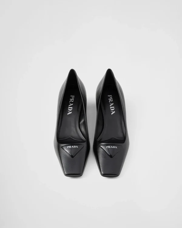 Pumps And Ballerinas*Prada Patent Saffiano leather pumps Black