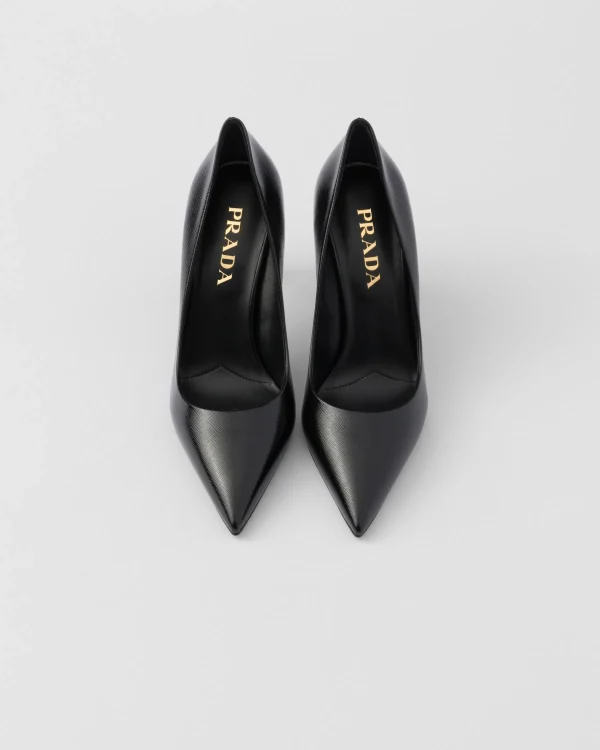 Pumps And Ballerinas*Prada Patent Saffiano leather pumps Black