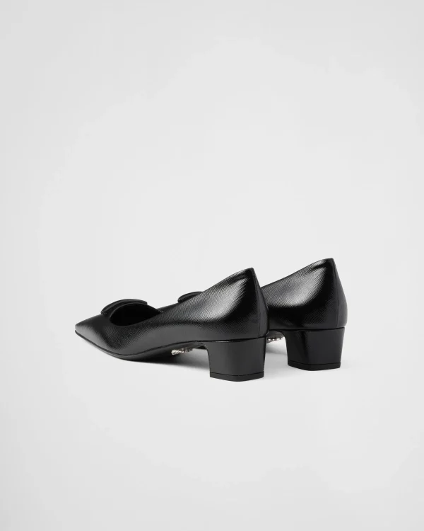 Pumps And Ballerinas*Prada Patent Saffiano leather pumps Black