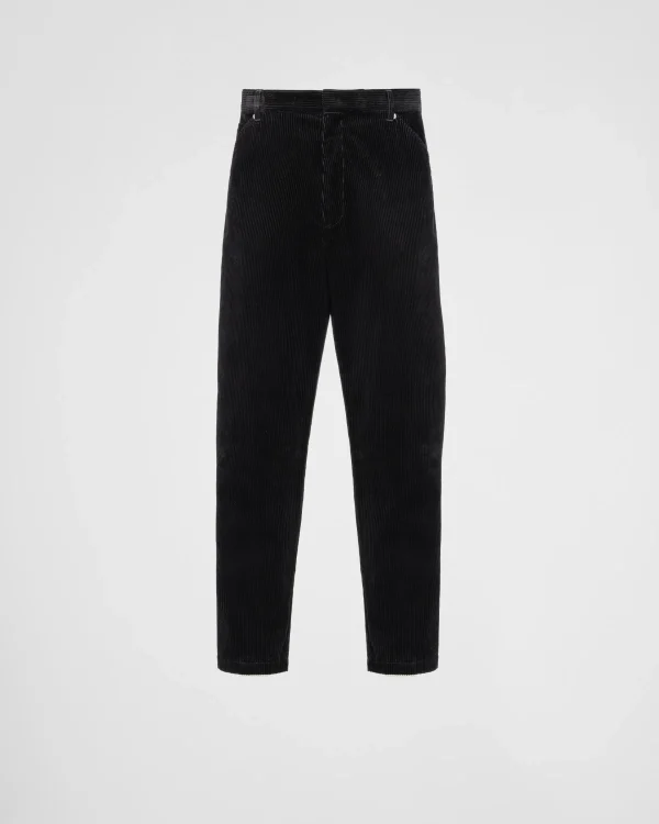 Trousers And Bermudas*Prada Pinwale corduroy pants Black