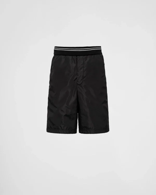 Jogging Suits And Sweatshirts*Prada Piqué Bermudas with Re-Nylon details Black/black