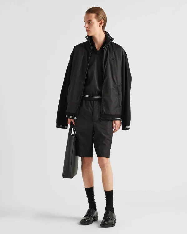 Jogging Suits And Sweatshirts*Prada Piqué Bermudas with Re-Nylon details Black/black