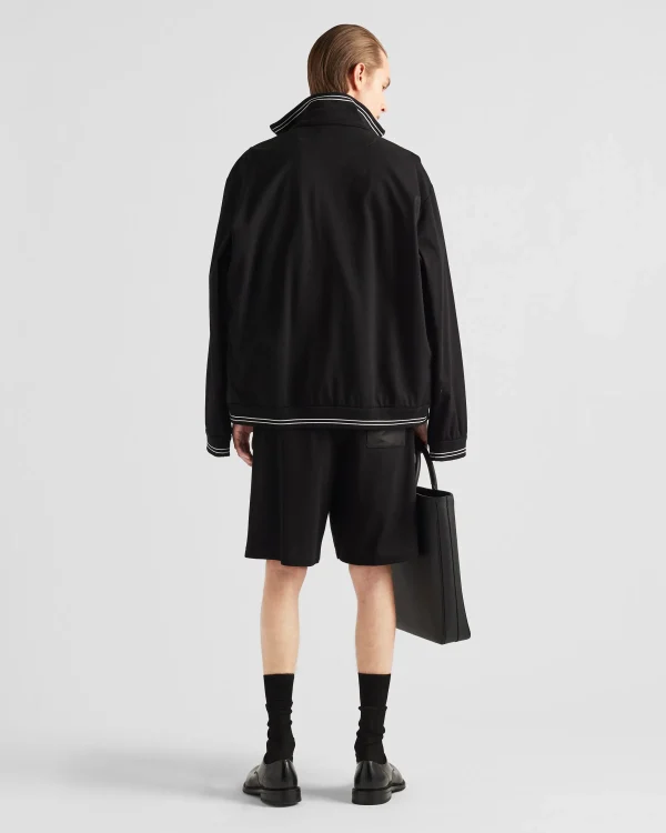 Jogging Suits And Sweatshirts*Prada Piqué Bermudas with Re-Nylon details Black/black