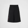 Men's Collection*Prada Piqué Bermudas with tape seams Black