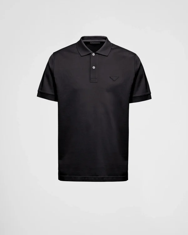 T-shirts And Polo Shirts*Prada Piqué polo shirt Black