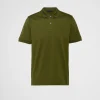 T-shirts And Polo Shirts*Prada Piqué polo shirt Militarygreen