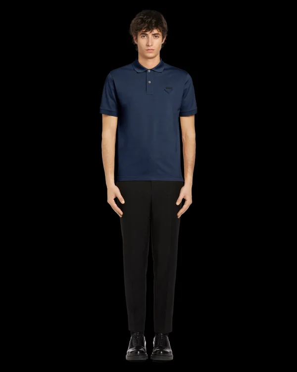 T-shirts And Polo Shirts*Prada Piqué polo shirt Navy