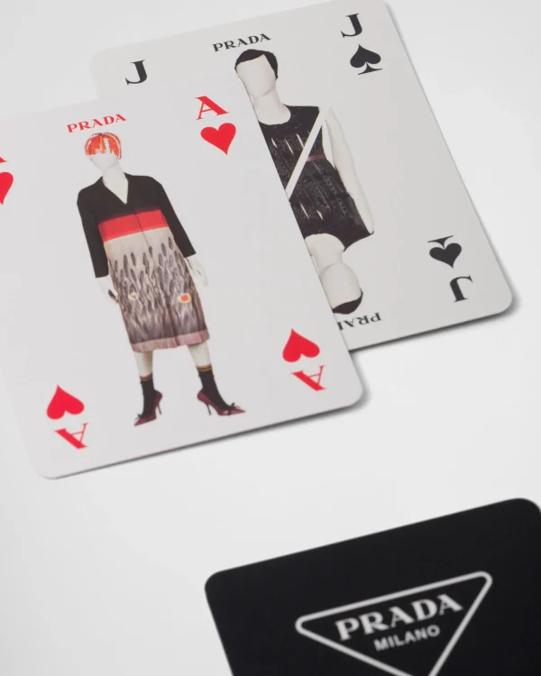 Games And Home Accessories*Prada Playing cards with leather case Scarlet