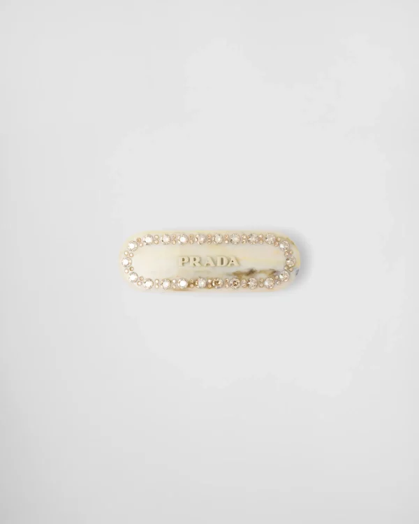 Headbands And Hair Accessories*Prada Plex Hair Clip Ivory