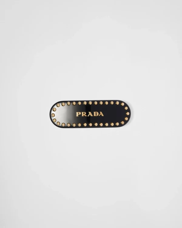 Headbands And Hair Accessories*Prada Plex Hair Clip Black