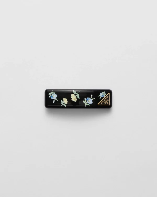 Headbands And Hair Accessories*Prada Plexiglas and metal hair clip Black/lightblue