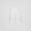 Trousers And Bermudas*Prada Poplin Bermudas White