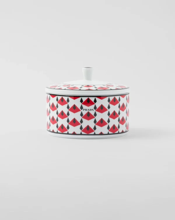 Scented Candles And Decorative Objects*Prada Porcelain box - Vienna Red Black/red