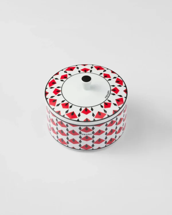 Scented Candles And Decorative Objects*Prada Porcelain box - Vienna Red Black/red